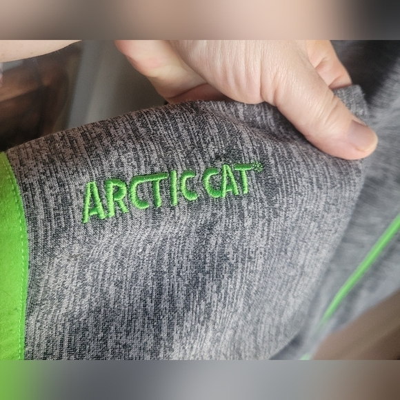 Arcticwear Arctic Cat Grey with Green Trim Light Jacket XXL - Picture 7 of 8